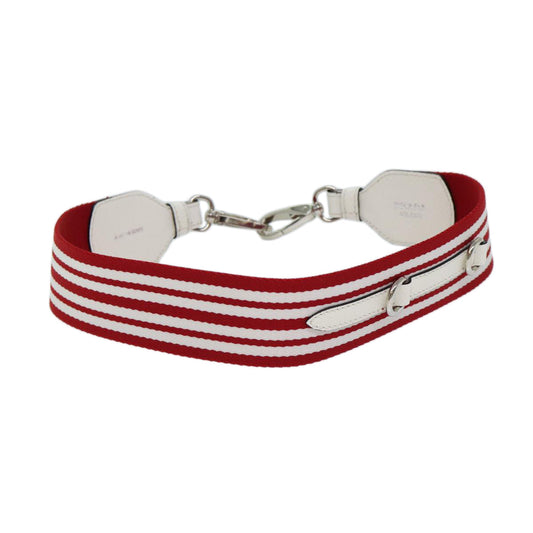 PRADA Shoulder Strap Canvas 21.3"" Red White  72015