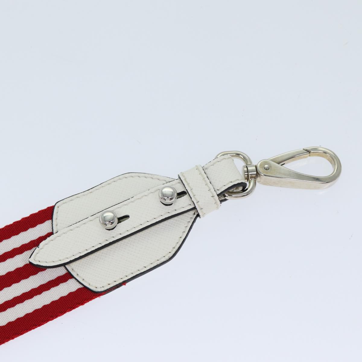 PRADA Shoulder Strap Canvas 21.3"" Red White  72015