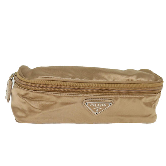PRADA Pouch Satin Bronze  72019