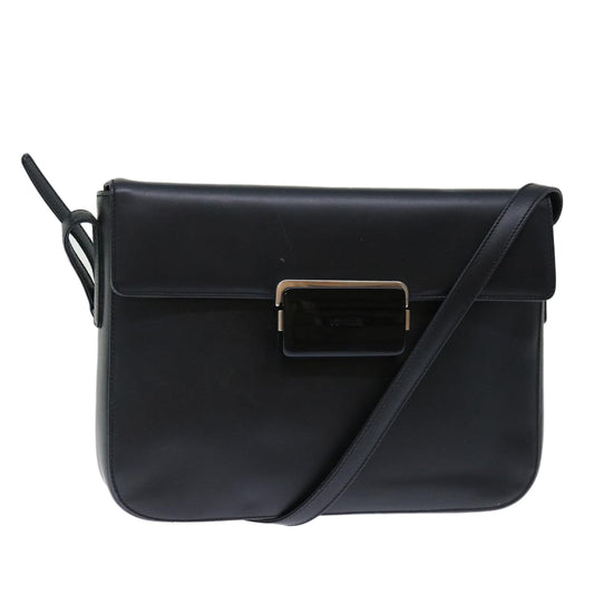 PRADA Shoulder Bag Leather Black  72022