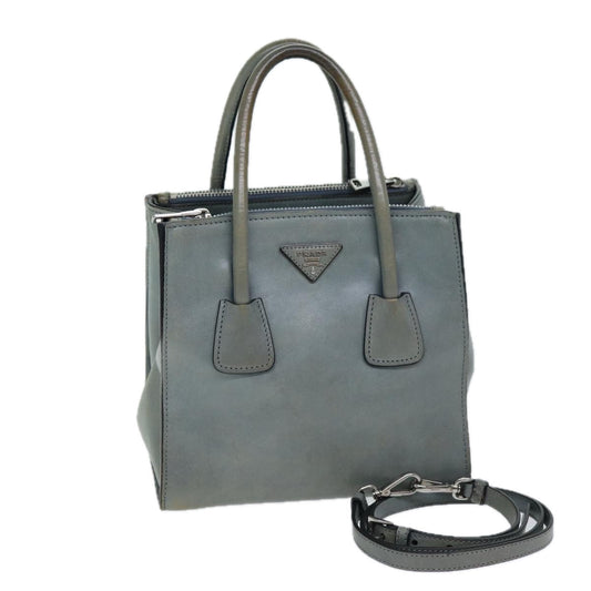 PRADA Hand Bag Leather 2way Gray  72026