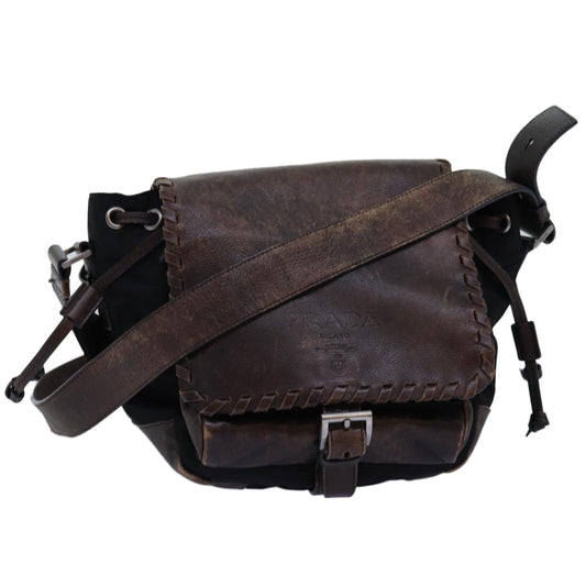 PRADA Shoulder Bag Leather Brown  72118