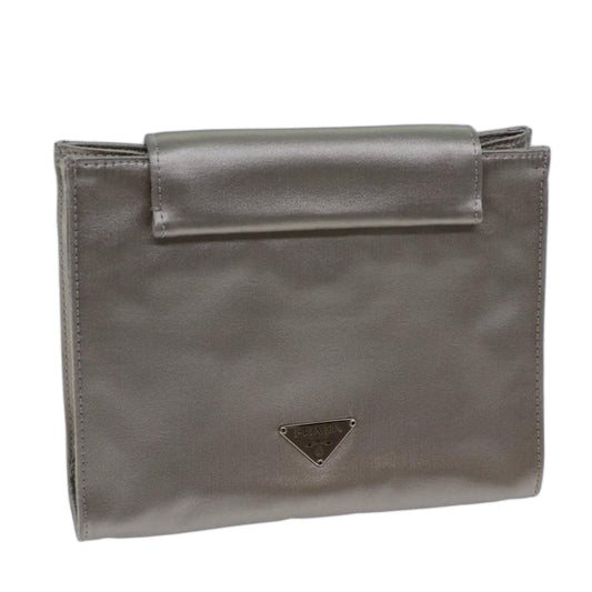 PRADA Pouch Satin Gray  72134