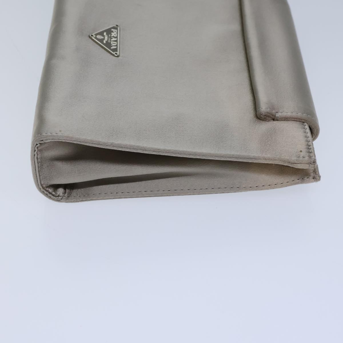PRADA Pouch Satin Gray  72134