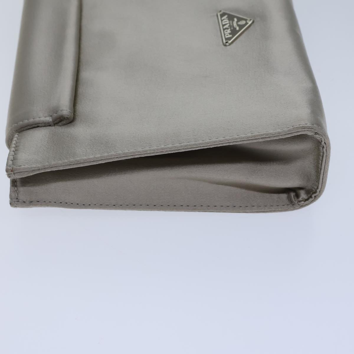PRADA Pouch Satin Gray  72134