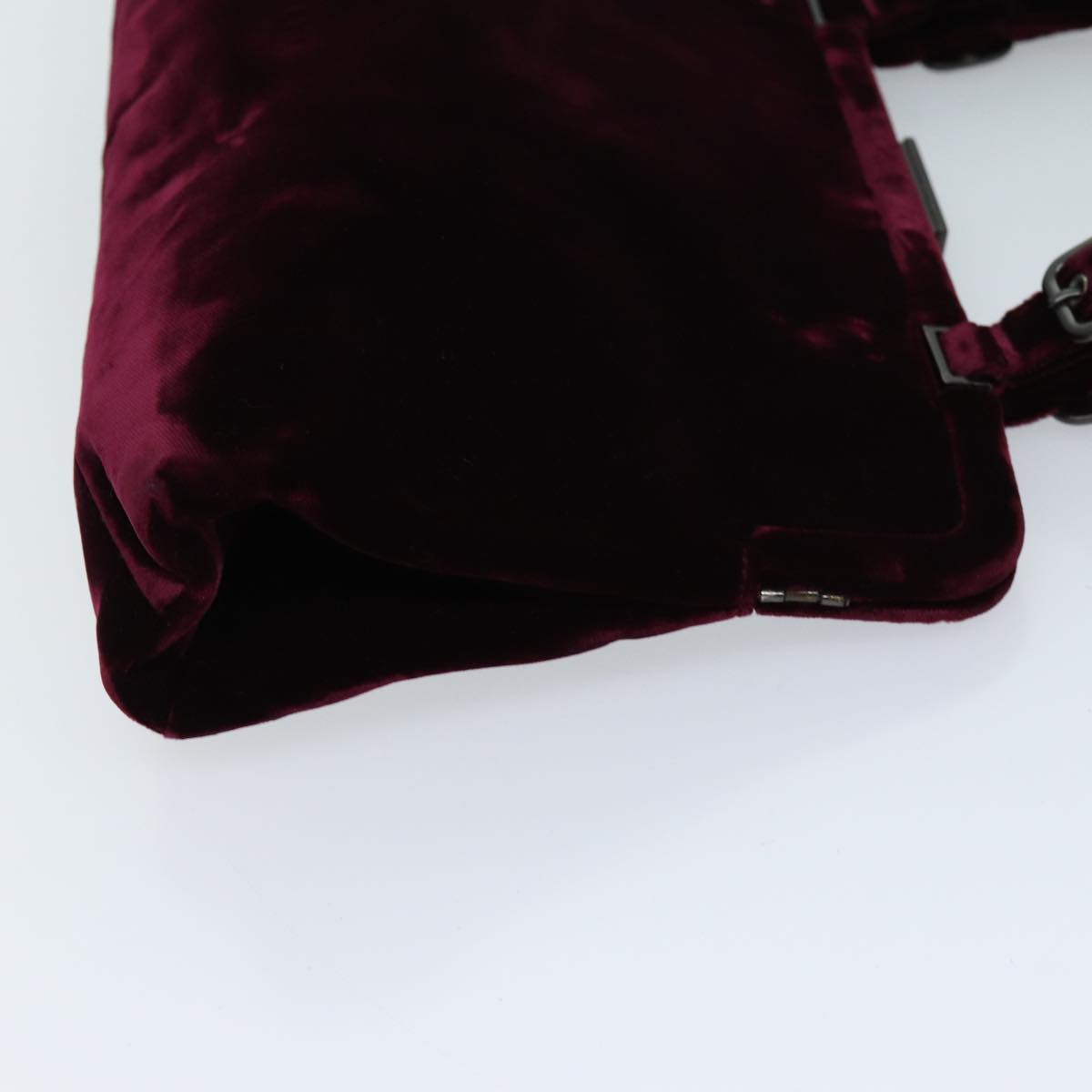PRADA Hand Bag Velor Bordeaux  72158