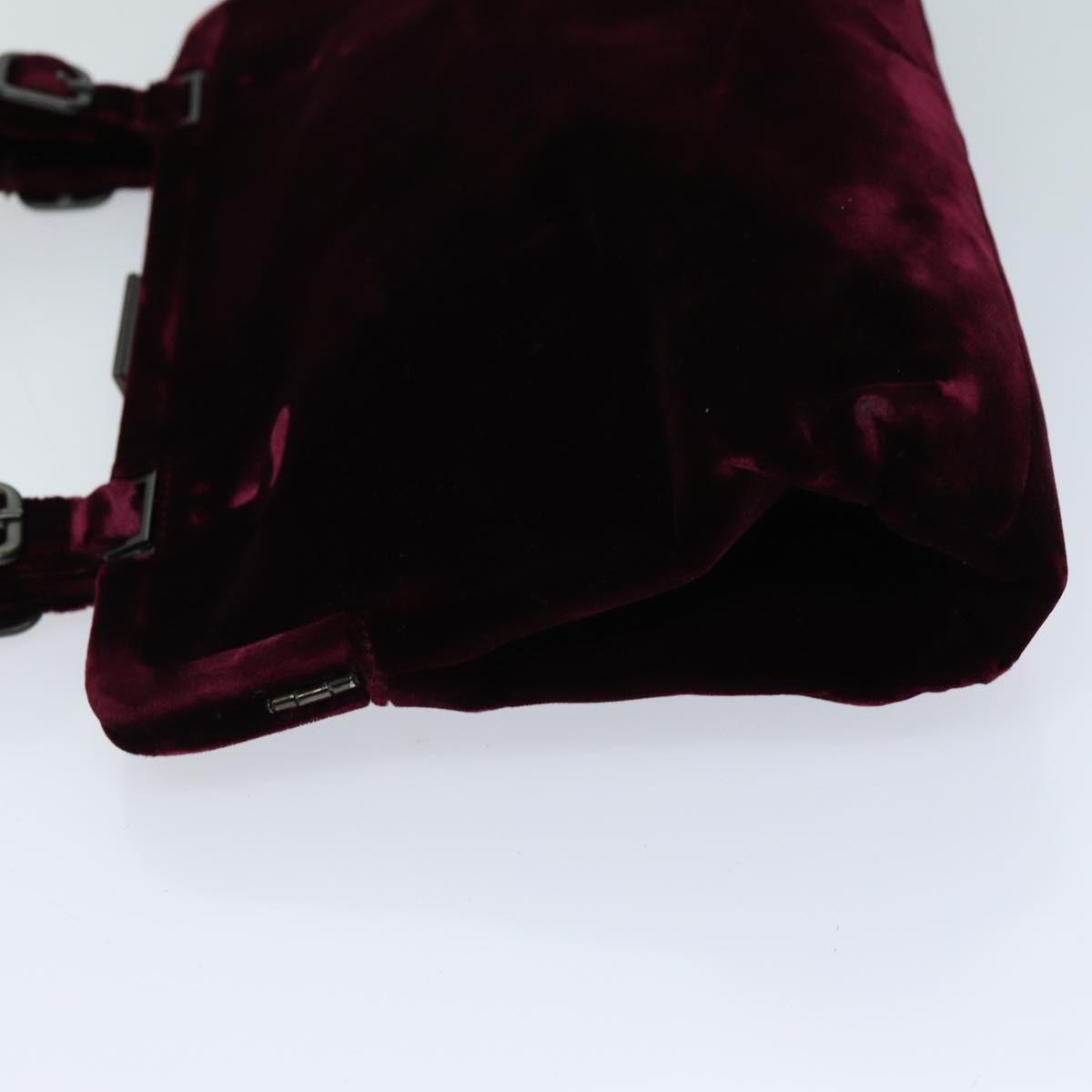 PRADA Hand Bag Velor Bordeaux  72158