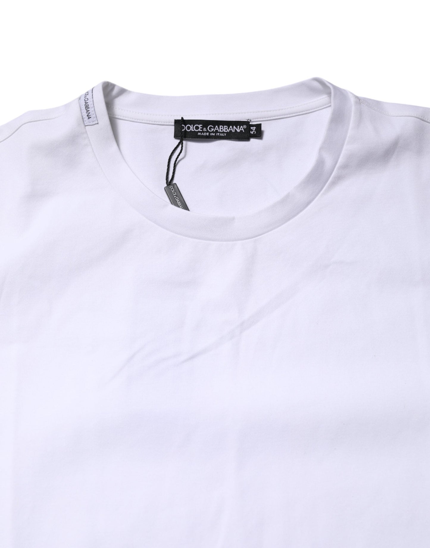 Dolce & Gabbana White Cotton Short Sleeves Crew Neck Men's T-shirt