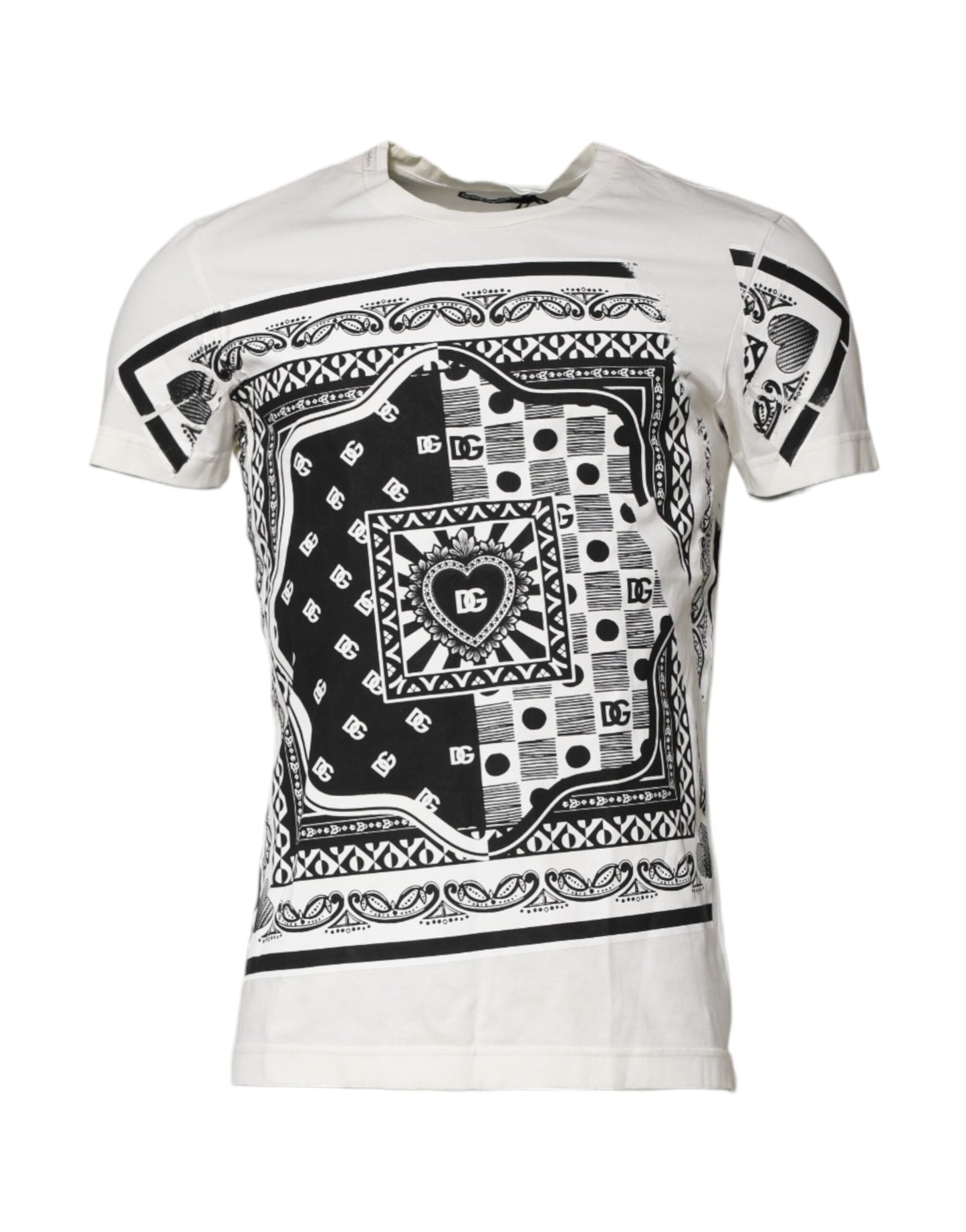 Dolce & Gabbana White Cotton Logo Bandana Print Men's T-shirt ()