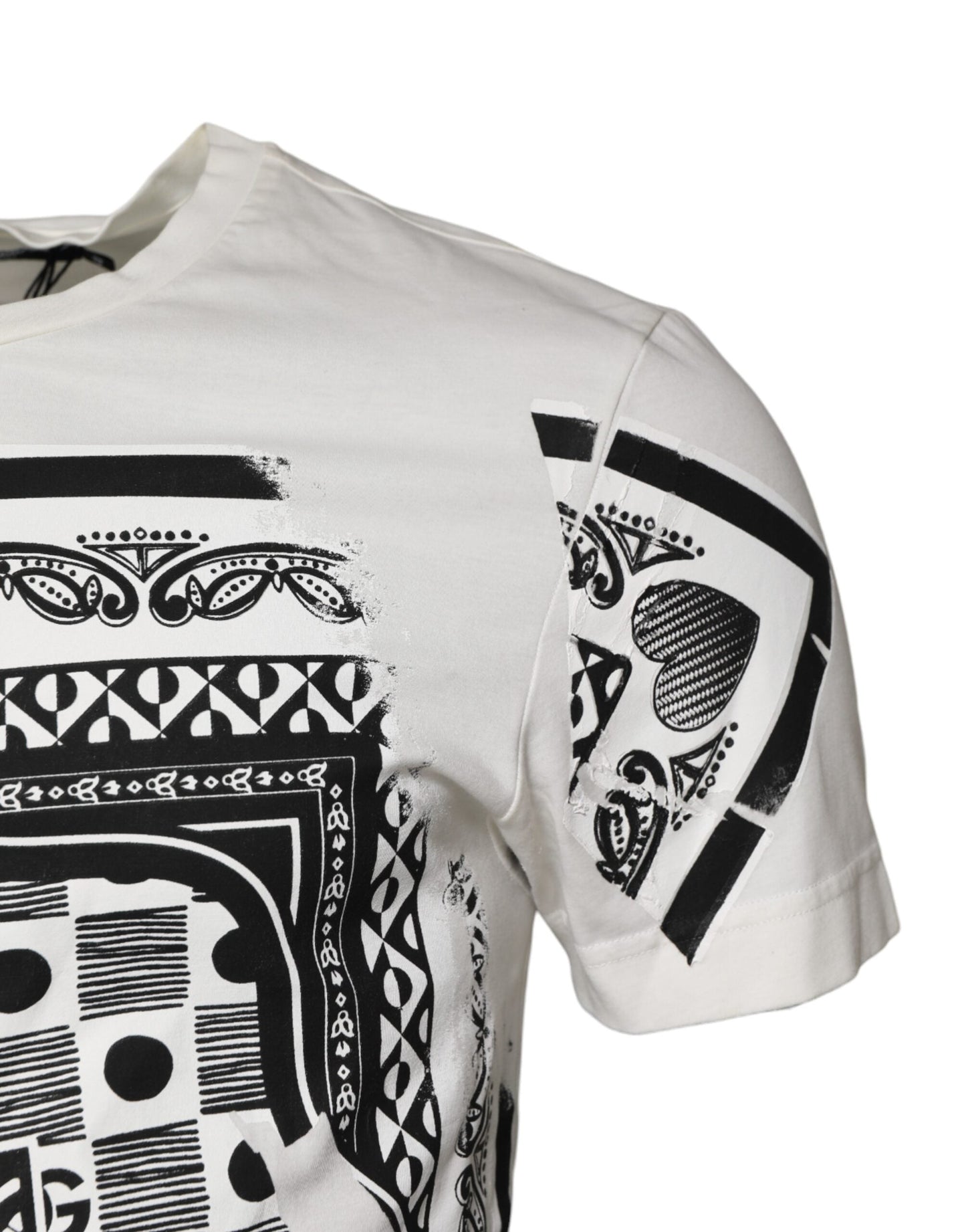 Dolce & Gabbana White Cotton Logo Bandana Print Men's T-shirt ()