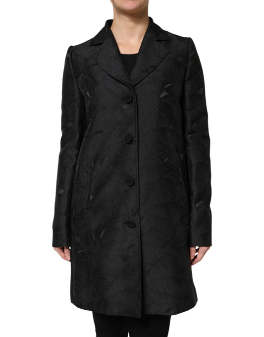 Dolce & Gabbana Black Single Breasted Trench Coat Women's Jacket
