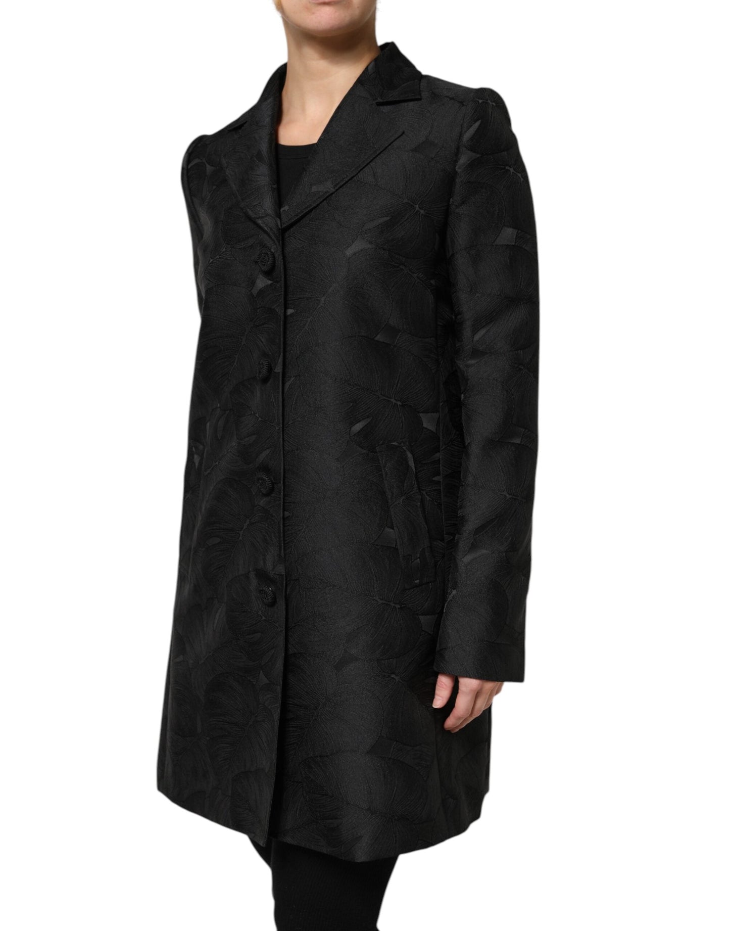Dolce & Gabbana Black Single Breasted Trench Coat Women's Jacket