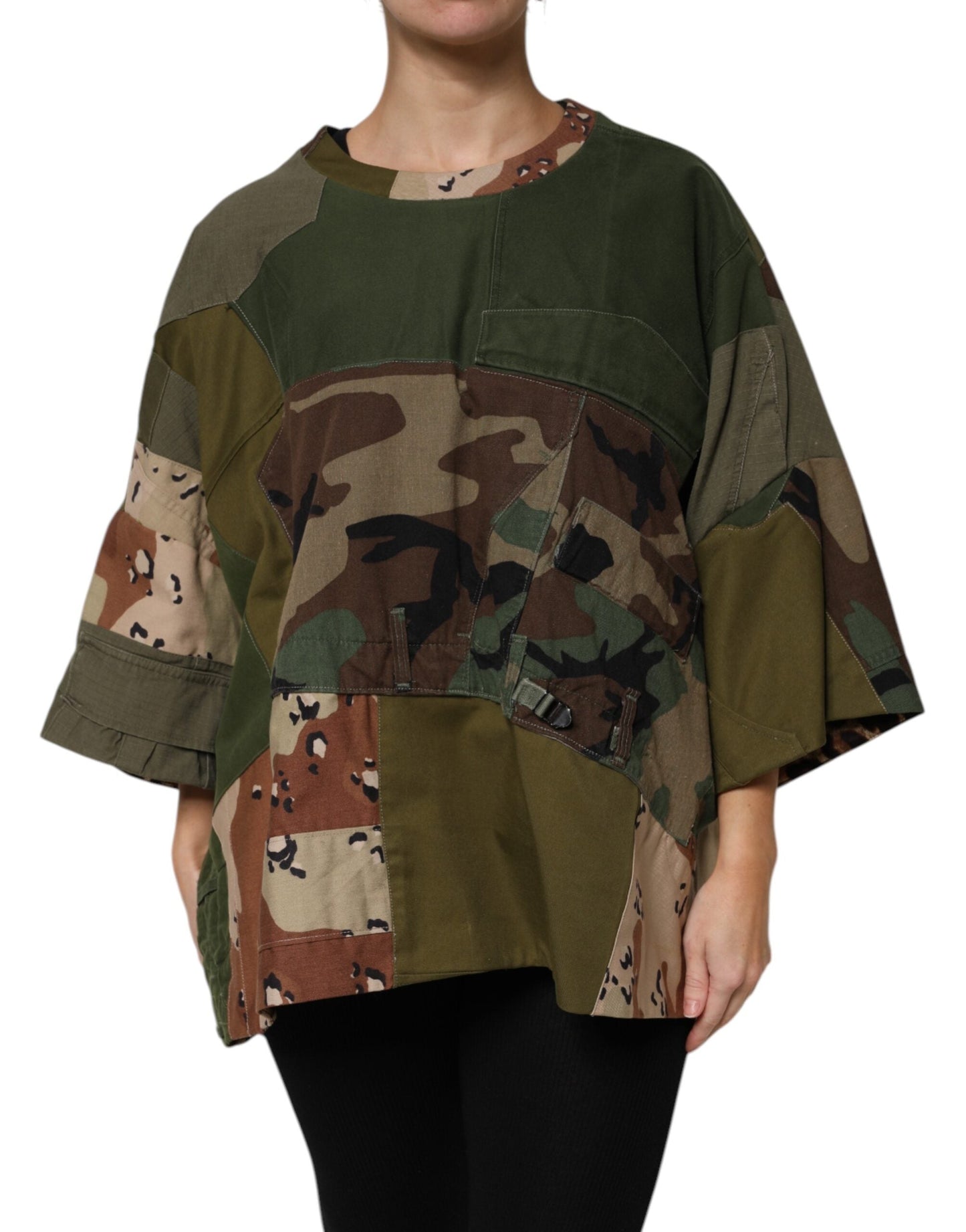 Dolce & Gabbana Multicolor Camouflage Oversized Top Women's T-shirt ()