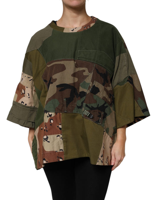 Dolce & Gabbana Multicolor Camouflage Oversized Top Women's T-shirt ()