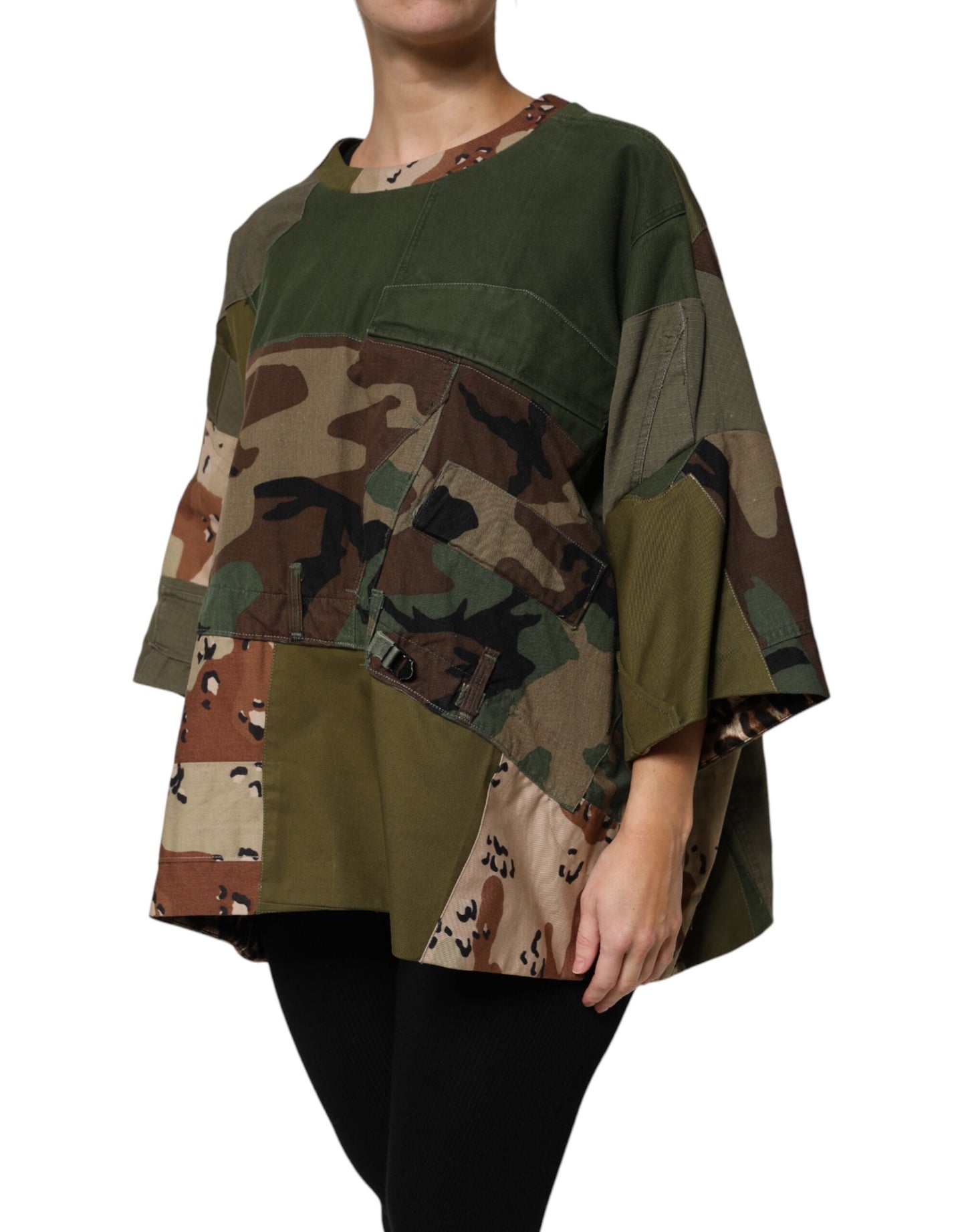 Dolce & Gabbana Multicolor Camouflage Oversized Top Women's T-shirt ()