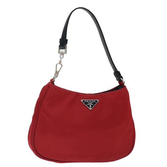 PRADA Pouch Hand Bag Nylon Red Black  72315