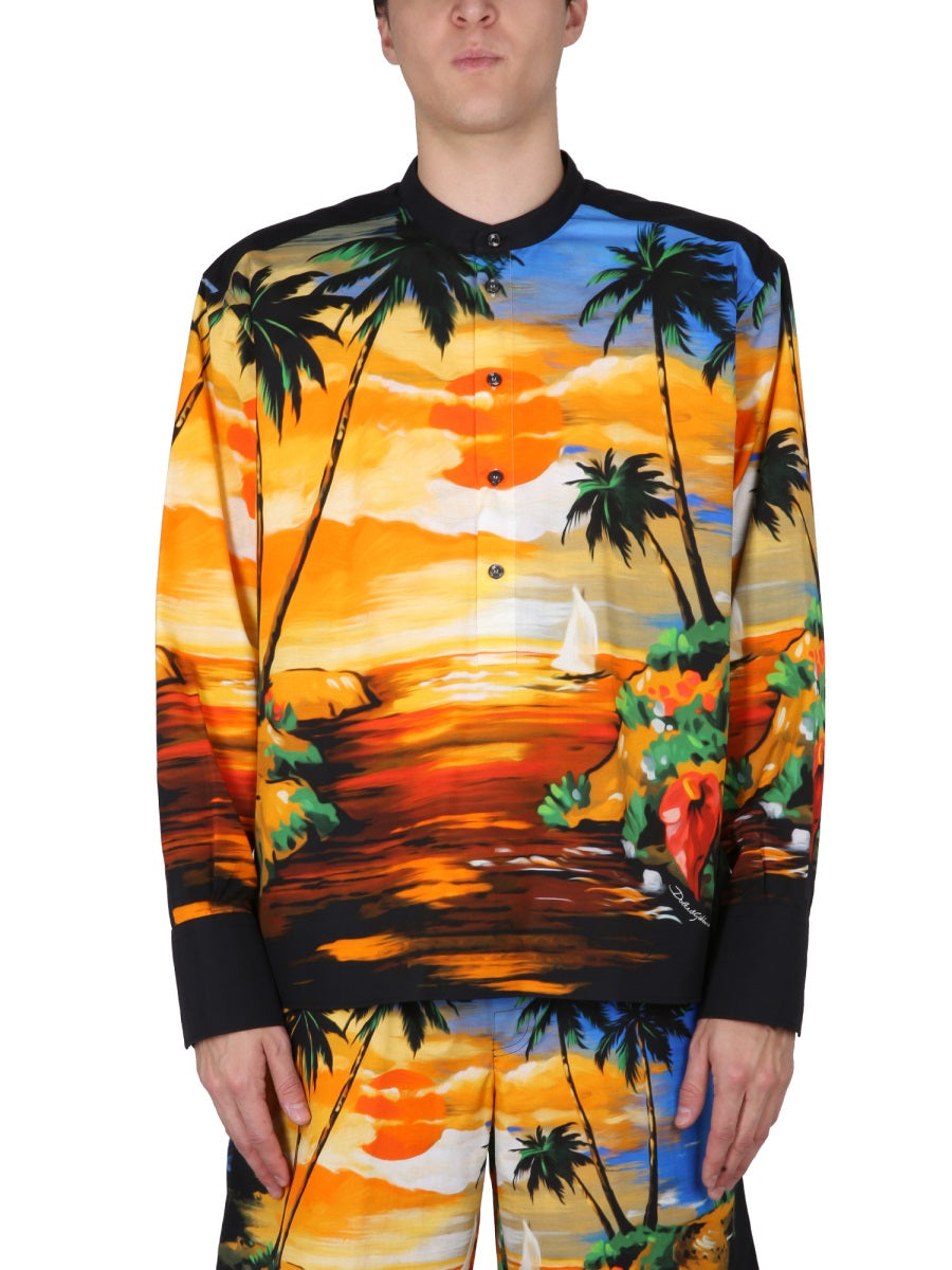 Dolce & Gabbana Men Hawaii Print Shirt