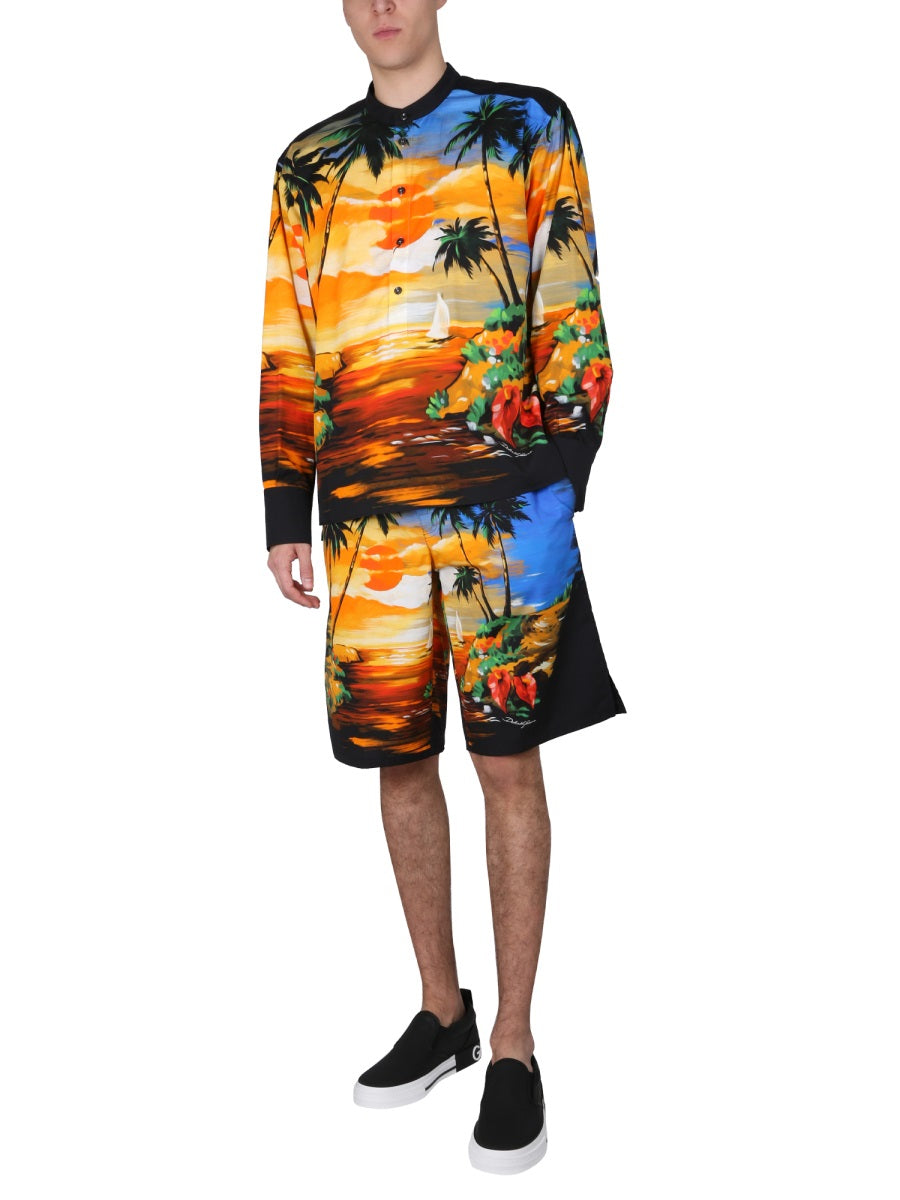 Dolce & Gabbana Men Hawaii Print Shirt