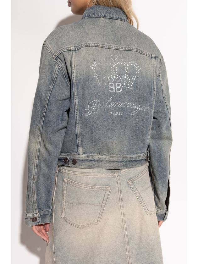 Balenciaga Balenciaga Denim Jacket With Logo, Women's, Blue