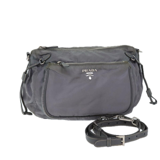 PRADA Shoulder Bag Nylon Gray  72444