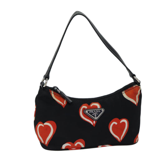 PRADA Heart Accessory Pouch Nylon Black  72463