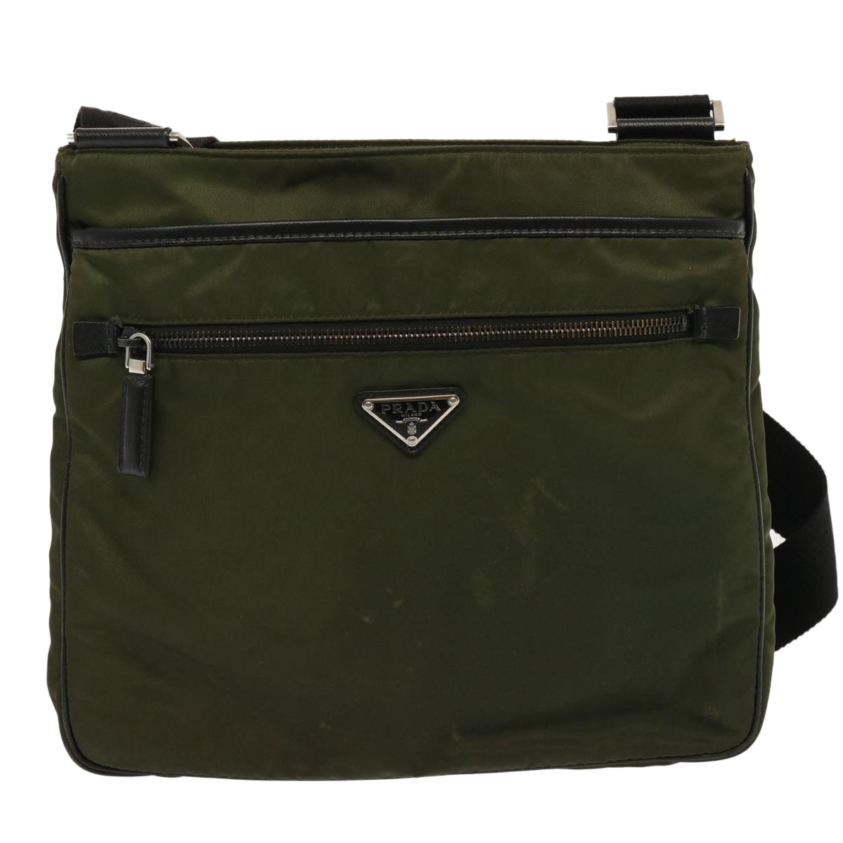 PRADA Shoulder Bag Nylon Khaki  72559