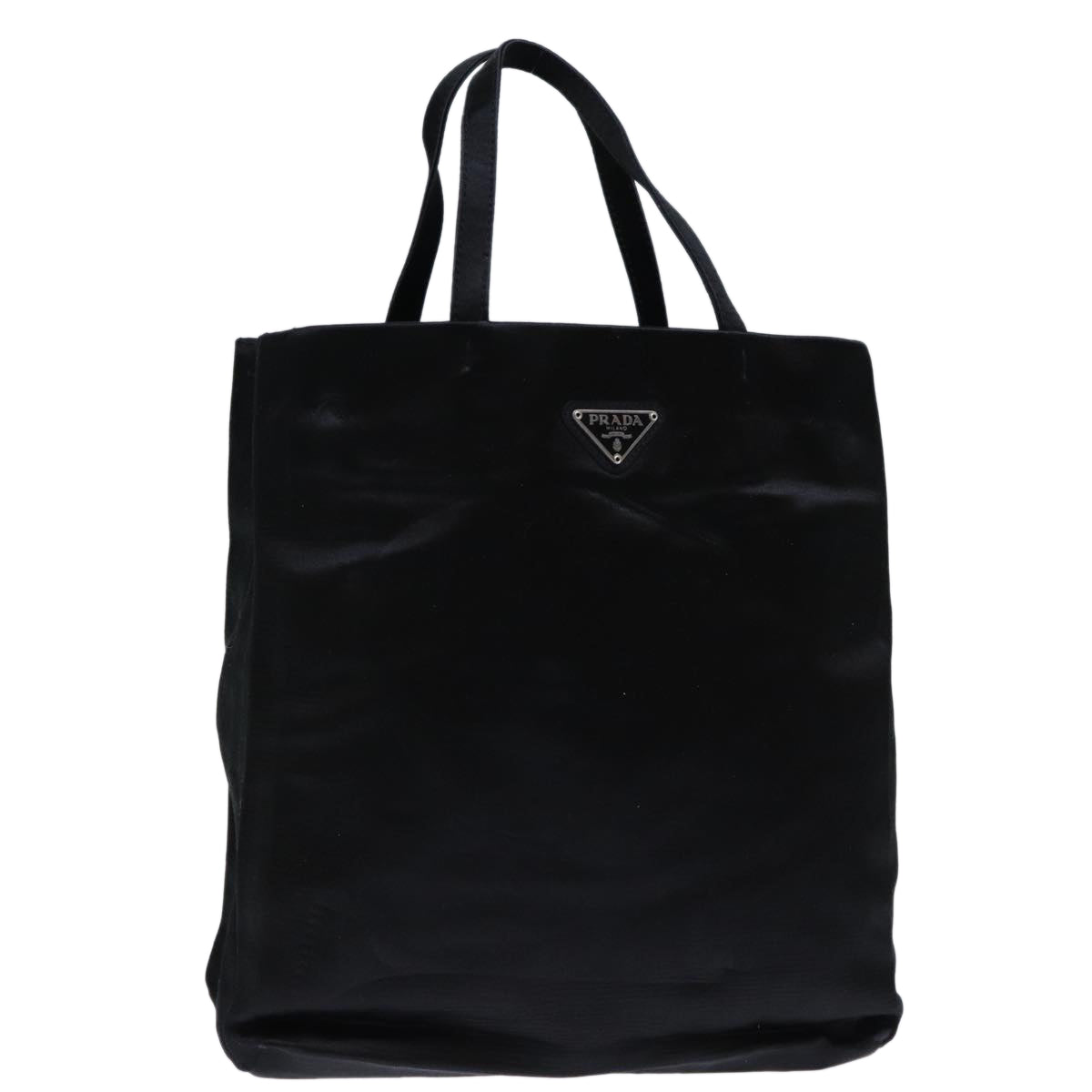 PRADA Hand Bag Satin Black  72570