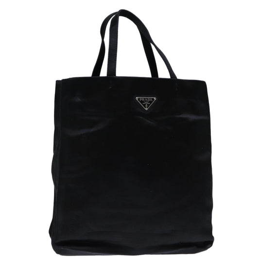 PRADA Hand Bag Satin Black  72570