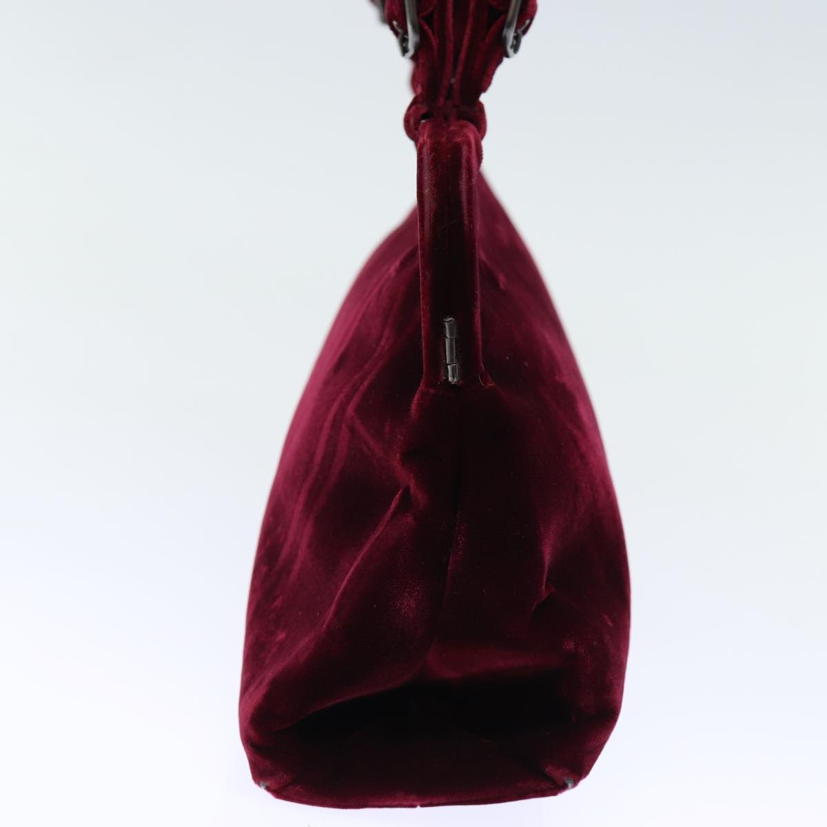 PRADA Hand Bag Velor Red  72576