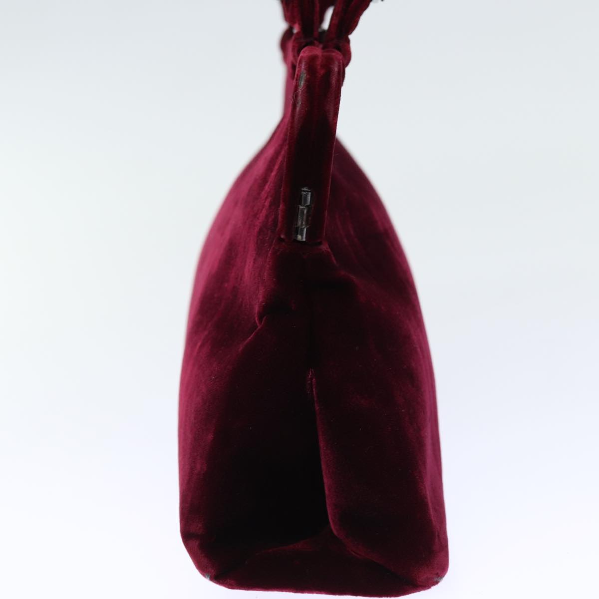 PRADA Hand Bag Velor Red  72576