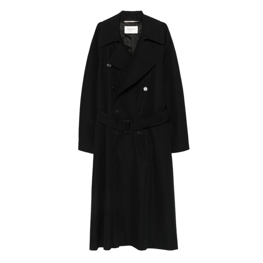 Saint Laurent Black Coats - Trench Coats Men