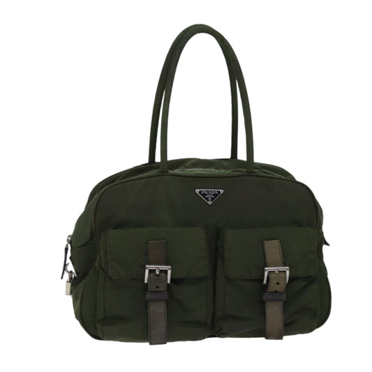 PRADA Hand Bag Nylon Khaki  72642