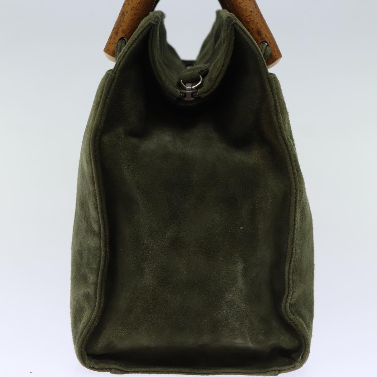 PRADA Hand Bag Suede Khaki  72677