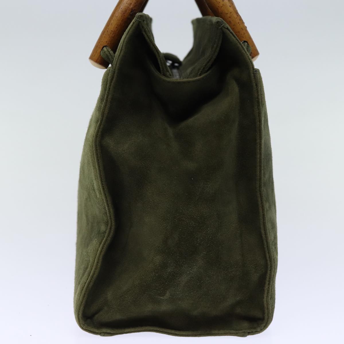 PRADA Hand Bag Suede Khaki  72677