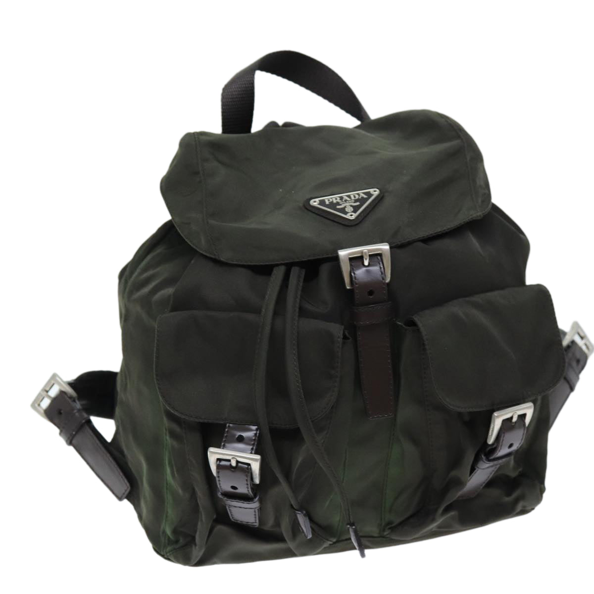 PRADA Backpack Nylon Khaki  72694