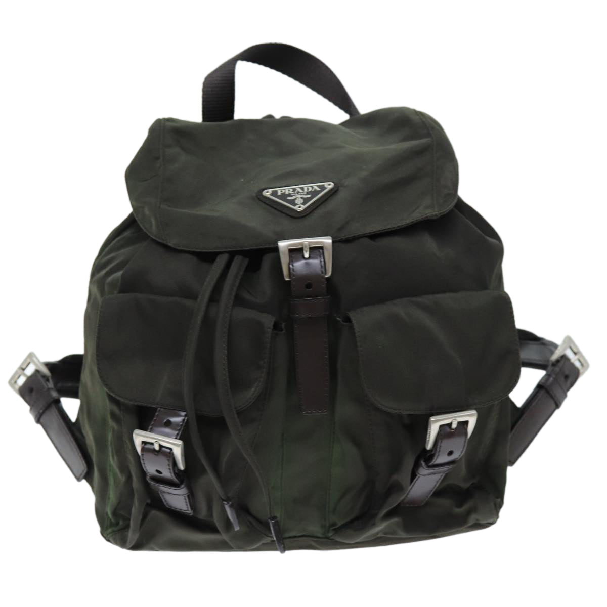 PRADA Backpack Nylon Khaki  72694