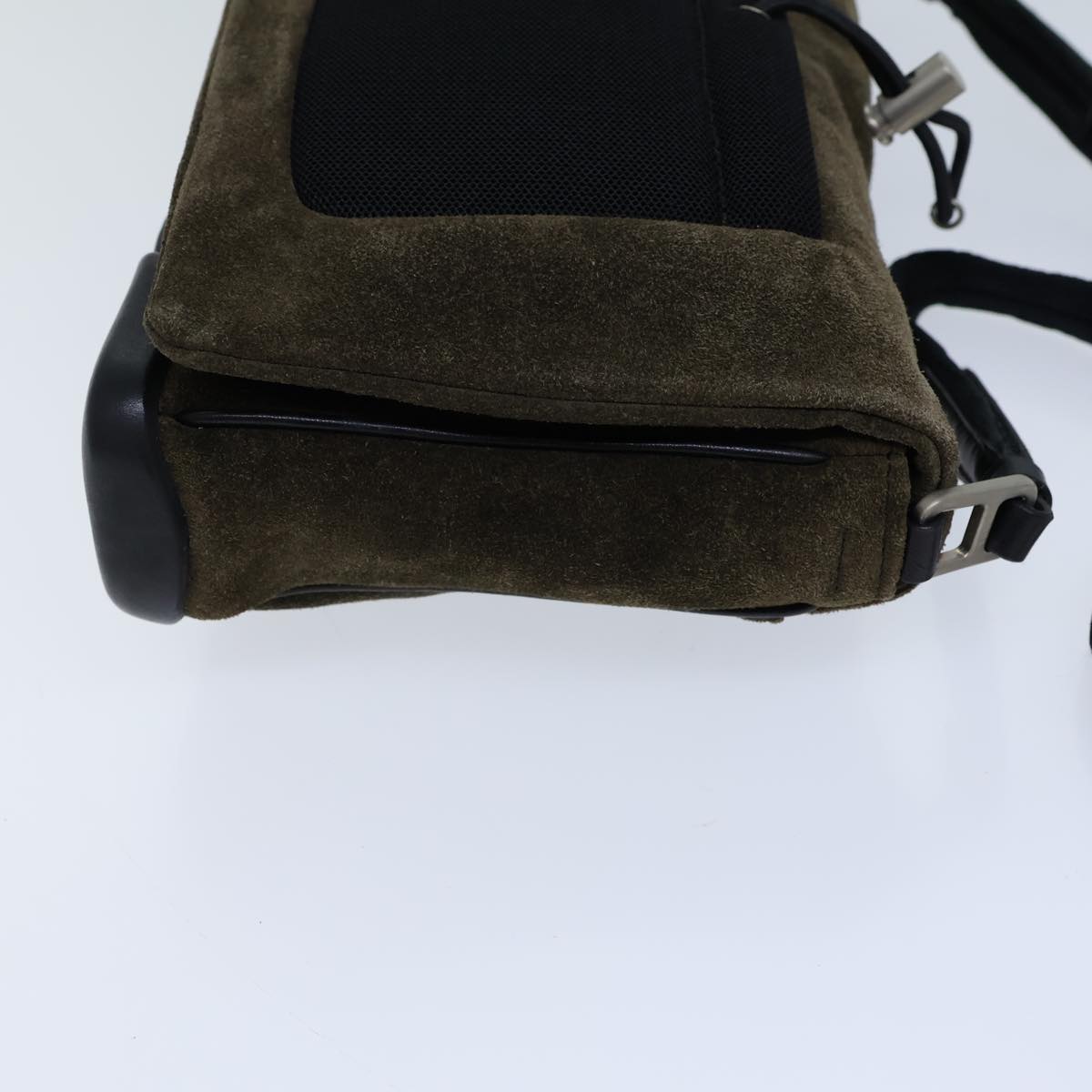 PRADA Shoulder Bag Suede Khaki  72953