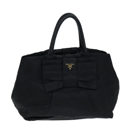 PRADA Ribbon Hand Bag Nylon Black  72955