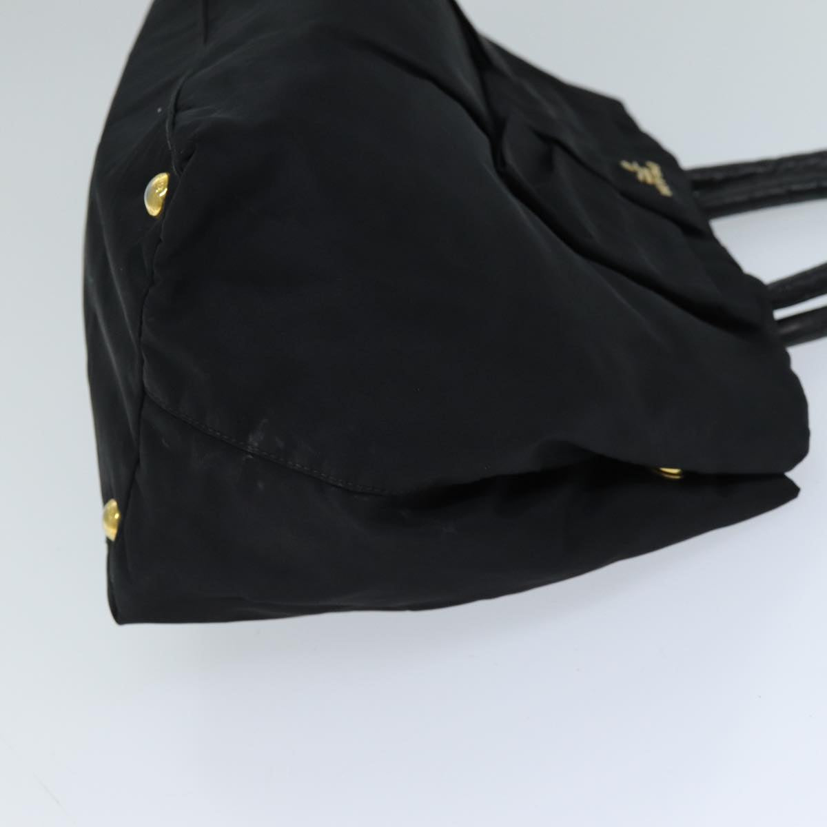 PRADA Ribbon Hand Bag Nylon Black  72955
