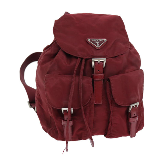 PRADA Backpack Nylon Red  72956