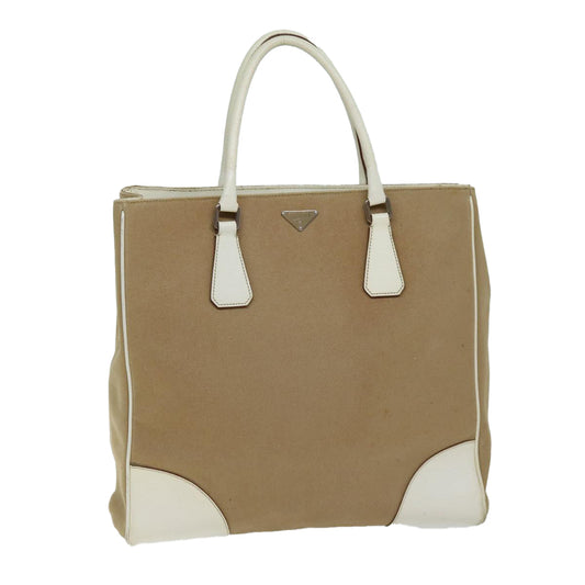 PRADA Tote Bag Canvas Beige  72961