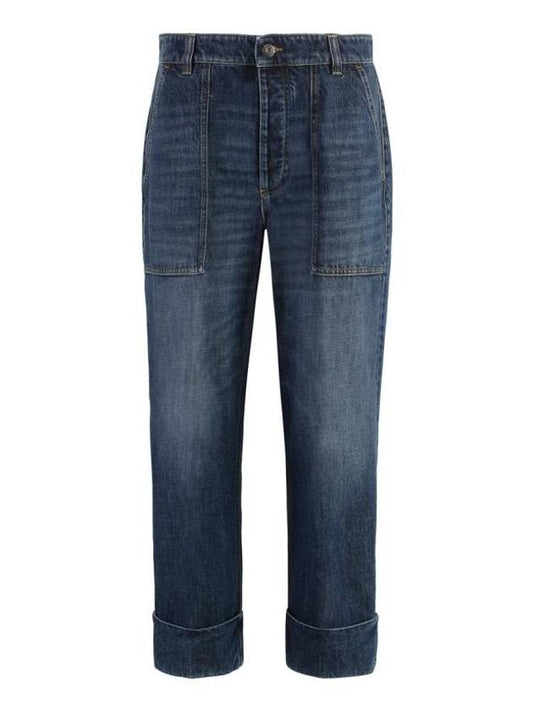 Bottega Veneta Denim Straight Pants 771873V2J80 4715 DENIM
