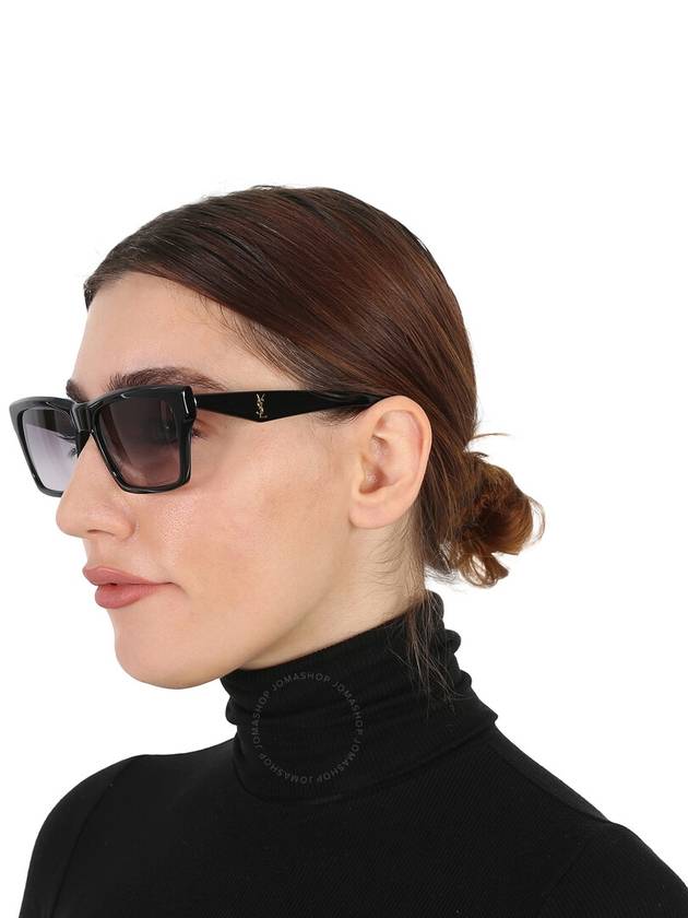 Saint Laurent Saint Laurent Gray Gradient Rectangular Ladies Sunglasses SL M104 001 56