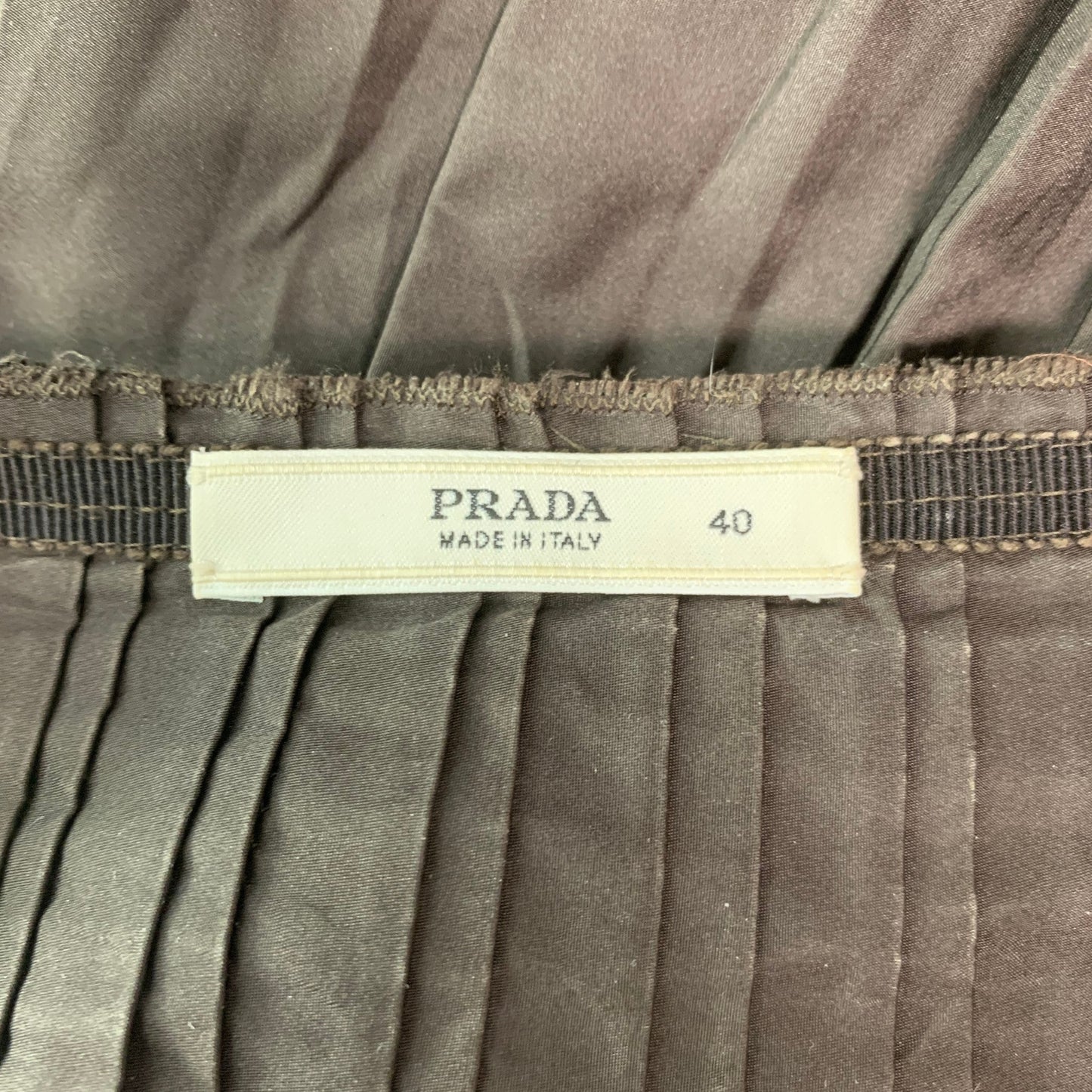 PRADA Size 4 Brown Silk Pleated Circle Skirt