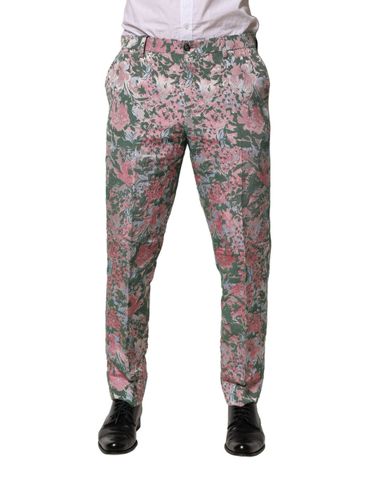 Dolce & Gabbana Multicolor Floral Jacquard Men's Pants