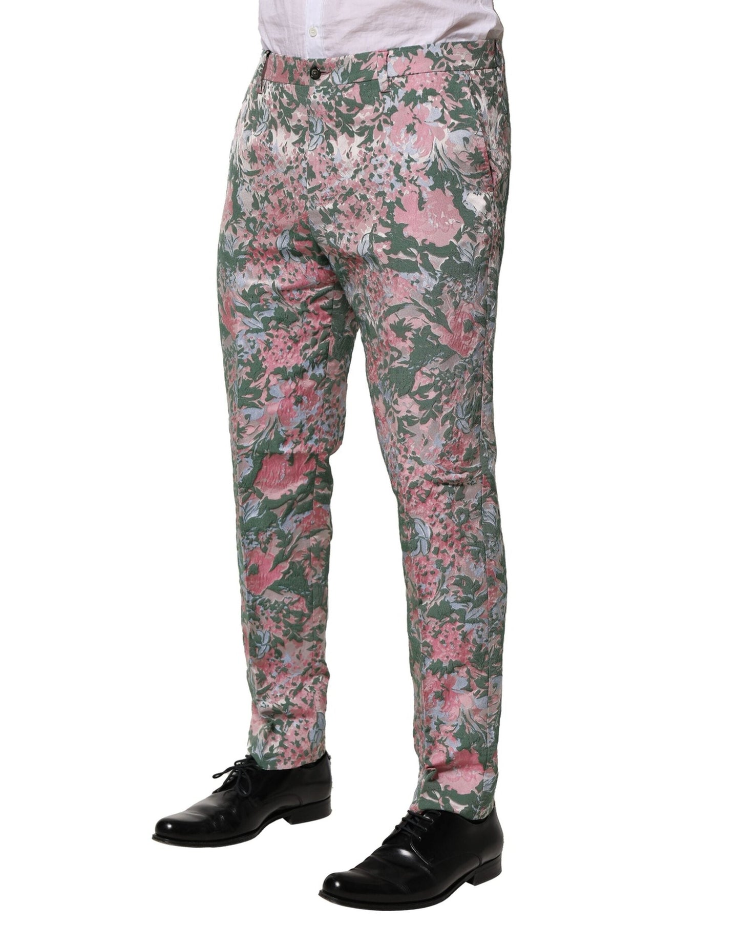 Dolce & Gabbana Multicolor Floral Jacquard Men's Pants