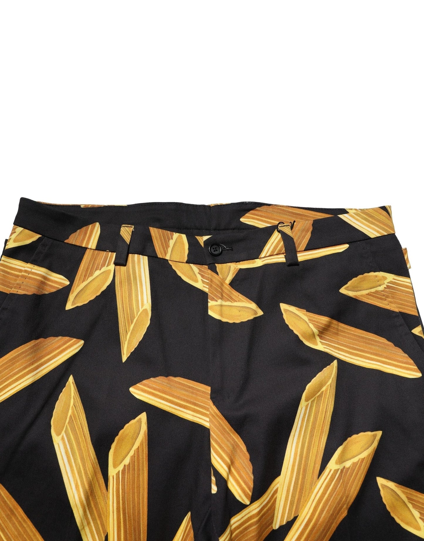 Dolce & Gabbana Black Pasta Print Tapered Men Men's Pants