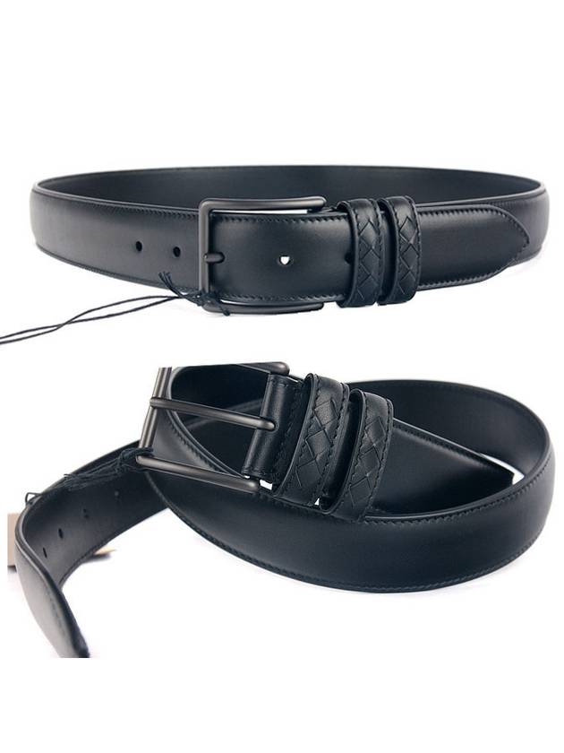 Bottega Veneta Plain Leather Belt Black