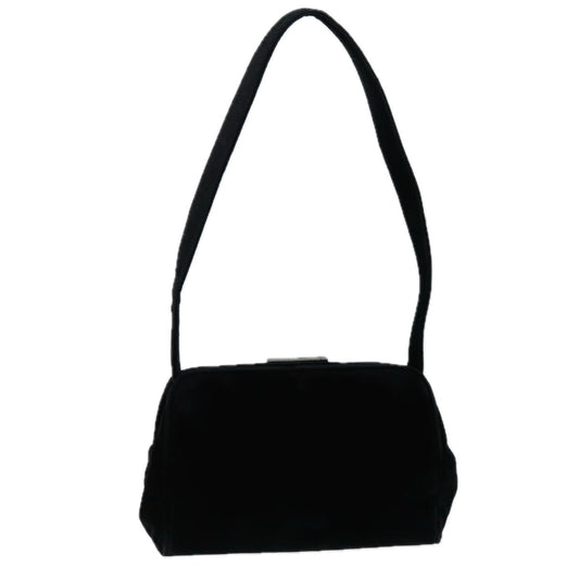 PRADA Shoulder Bag Velor Black  73144