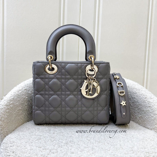 Dior Lady Dior My ABCDior Small Bag in Iron Grey Lambskin and LGHW